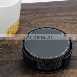 Leather Drink Coasters With Holder thumbnail-5