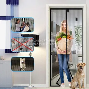 Popular DIY Magnetic Polyester Bug Fly Screen Door Anti Mosquito Screen Mesh Curtain thumbnail-5