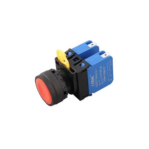 Ip65 22mm Plastic Red Flat Round Head 10a 1no1nc Start Stop Push Button Switch Momentary thumbnail-1