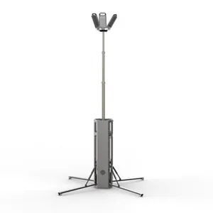 All-Around Automatic Rotating LED Floodlight Telescopic Mobile Construction Work Light Tower thumbnail-1