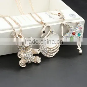 Fashion Rhinestone Long Clothing Accessories Women's Opal Pendants Joker Personality Sweater Chain Necklace thumbnail-3