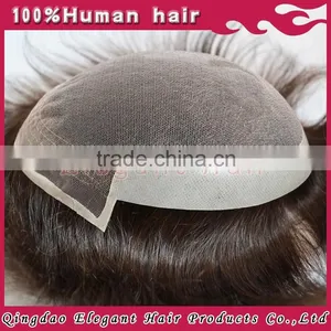 Top Selling Remy Human Hair Piece for Men, Invisible Knot Natural Hair Line Toupee thumbnail-2