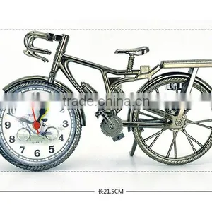 Europe Styple Bicycle Shape Desk Clock Bicycle Alarm Time Clock Retro Table Desk Clock thumbnail-1