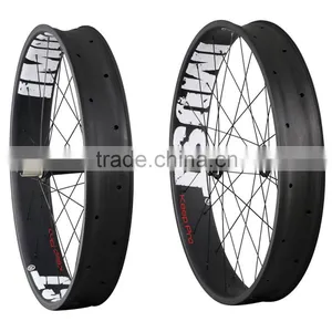 2016 China 26ER Thru Axle 90mm Clincher Tubeless Ready Carbon Fat Bike Wheels thumbnail-1