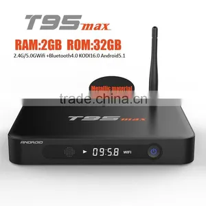 T95MAX 1000M Network Kodi 16.0 2G ROM 16G RAM Miracast Android5.1 tv Box With Wifi Antenna thumbnail-1