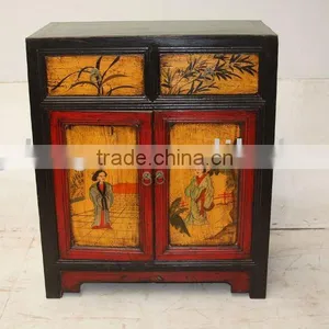 Antique Chinese Hand Painted Night Stand thumbnail-1