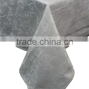 Hot Sale 100% Polyester Jacquard Design Catering Table Cloth Linen thumbnail-1