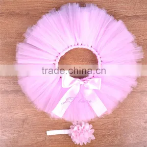 First Birthday Outfit, First Birthday Tutu Set,Photo Prop Tutu- Lt Pink Tutu Set thumbnail-5
