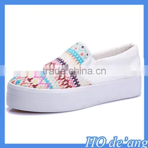 Hogift 2016 Hot Selling Women Canvas Shoes White Casual Girls Shoes Wholesale MHo-182 thumbnail-1