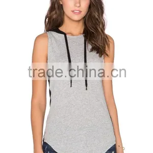 New Design Vest Womens Hooded Tank Top Women Hood Sleeveless T-Shirt Simple Tank Top With Hood thumbnail-1