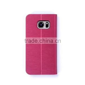 Factory Price Cell Phone Leather Book Case for Samsung Galaxy S7 With One Card Slot thumbnail-2