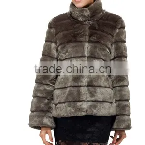 Rex14035 Dyed Rabbit Fur Coat With Good Prices thumbnail-1