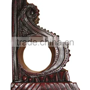 Decorative Cherry Wood Curtain Rod Wall Mounting Brackets thumbnail-6