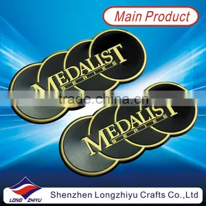 We Make Your Own Company Logo Plaque Emblems Fashion Metal Plate Design With 3M Adhesive Stickers thumbnail-1