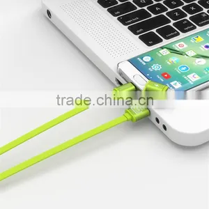 2 In1 Flat Noodle Usb Cable for Iphone & Samsung or Other Smart Phone thumbnail-6