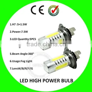 Auto Cars Bulbs 7.5w 5pcs Crees 12v 24v Fog Light for Mazdas 3 2014 Hondas rv thumbnail-2