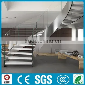 Stainless Beam and Wood Tread Helical Stair thumbnail-3