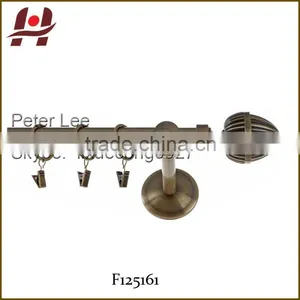 F125161 Metal Iron Aluminium Stainless Steel Brass Telescopic Aluminum Adjustable Curtain Rail thumbnail-1