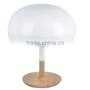 Home Decor White Mushroom Wood Table Lamp thumbnail-1