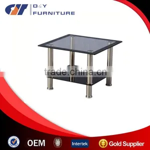 Harlequin Clear Glass and Black Surround Lamp Table thumbnail-1