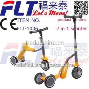 2013 CE Approved Best Selling 2 in 1 Strong Steel Scooter FLT-1006 Manual Kids Scooter for Sale thumbnail-1