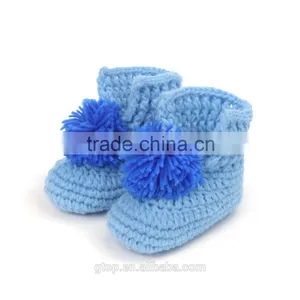 Baby Handmade Crochet Boots Shoes Supplier for 1-10 Months Old B-0012 thumbnail-1