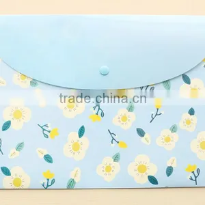 Flower Printing PVC A4 Document Bag With Snap China Supplier thumbnail-1