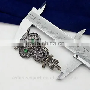 Cute Animal Series-trendy Antiquegold Owl Rhinestone Brooch/handmade Rhinestone Brooch thumbnail-4