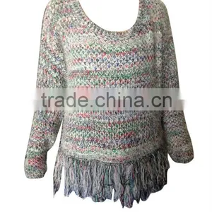 2014-2015 New Style Casual Sweater With Tassels Embellishment on the Bottom thumbnail-1
