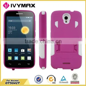 IVYMAX Wholesale PC Silicone 2 in 1 Stand Case for Alcatel OT5042T One Touch Astro thumbnail-1