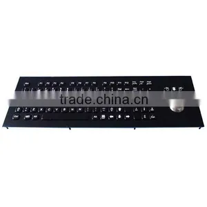 Black Titanium Industrial Backlit Metal Keyboard With Track Ball thumbnail-1