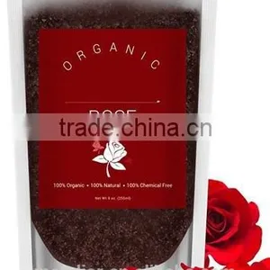 Mendior Organic Ground Coffee and Rose Petal Essential Oil Exfoliate Body Scrub Whitening Bath Salt,OEM Custom Brand,200g thumbnail-1