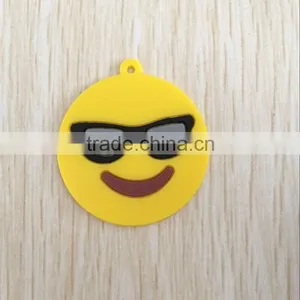 Popular Stuffed Plush Soft Toy Yellow Pvc Emoji Keychain thumbnail-2
