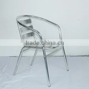 Low Price Good Quality Ourdoor Garden Dining Aluminum Stacking Chair YC001 thumbnail-1
