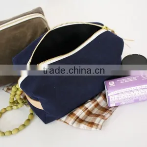 Personalized and High Quality Waxed Canvas Cosmetic Bag, Cosmetic Pouches , Cosmetic and Toiletry Storage Bags thumbnail-3