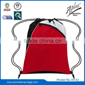 Promotional Drawstring Bag Custom With One Front Zipper Pocket thumbnail-6
