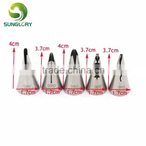 Hot Selling Wedding Cake Decorating Icing 5PCS Stainless Steel Russian Nozzles Pastry Bobbi Skirt Cake Nozzles Decoration Piping thumbnail-2
