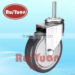 Euro Type Polyurethane Threaded Stem Swivel Caster thumbnail-1