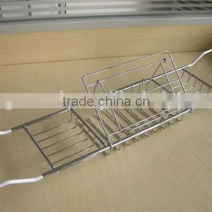 Chrome or Stainless Steel Extandable Bathtub Caddy thumbnail-3