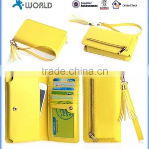 Cute Zipper Leather Wallet Case For IPhone 6S With Wrist Strap thumbnail-2