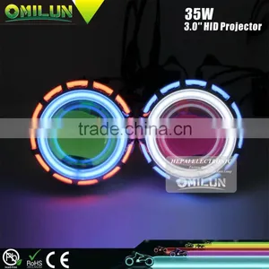 3 Inch bi Xenon HID Projector Lens With Double Angel Halo Ring thumbnail-1