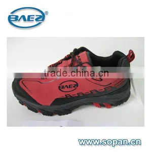 Red Color Leather Women Trekking Shoe With Printing Design thumbnail-1
