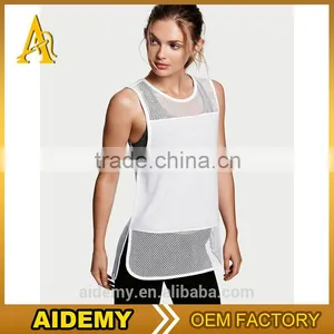 Wholesale Fitness Activewear Women's Mesh Tank Top Sexy t Shirt thumbnail-4