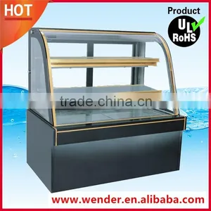 1.2Meter Arc Style Golden Frame Commercial Cake Fridge thumbnail-1