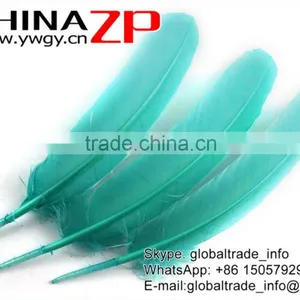 ZPDECOR Factory Exporting Beautiful Colored Peacock Blue Solid Color Turkey Feathers for Fashion Show thumbnail-2