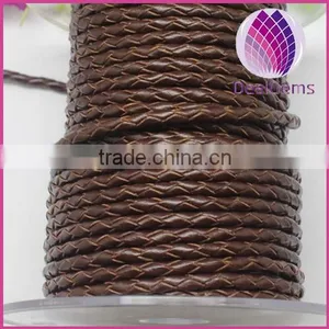 Wholesale 3.0mm Braided Real Leather Cord for Bracelet thumbnail-1