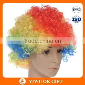 Colorful Funky Curly Masquerade Party Rainbow Afro Wig thumbnail-1