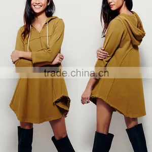 Wholesale Factory Autumn Casual a Line Long Pullover Woman Hoodies thumbnail-1