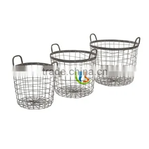 Classic Bronze Set of 3 Metro Wire Baskets Home Accent Decor thumbnail-1