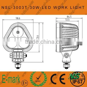 30W Triangle Led Work Light , 12v Led Work Light ,Creee Led Work Light for Farming Agricutlural Vehicles Working Light Offroad thumbnail-5